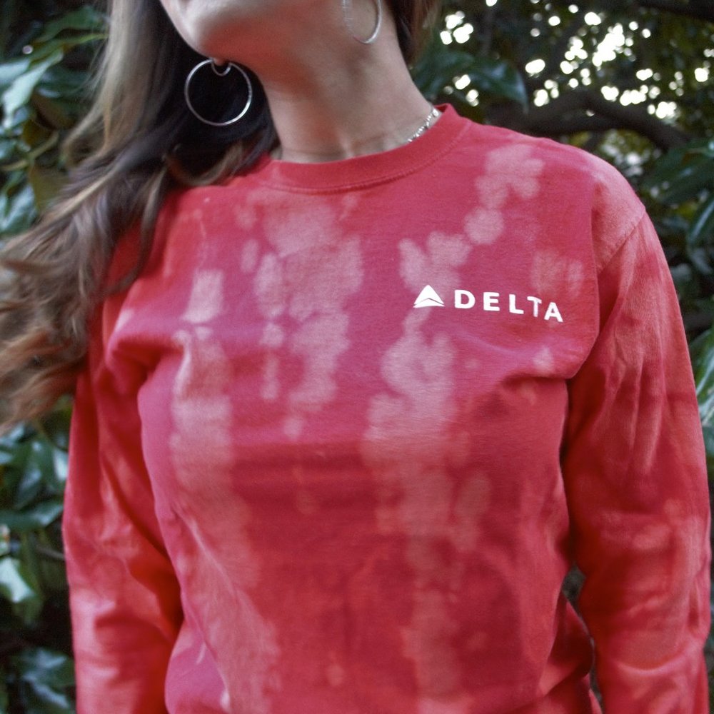 Red Bleach Dyed Delta T-Shirt